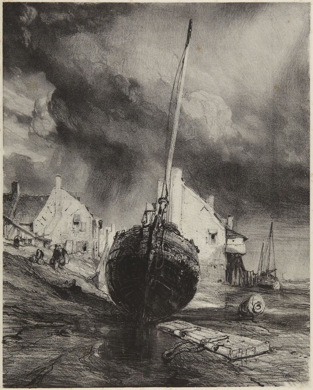 Minder fra St. Valery-sur-Somme af Eugene Isabey