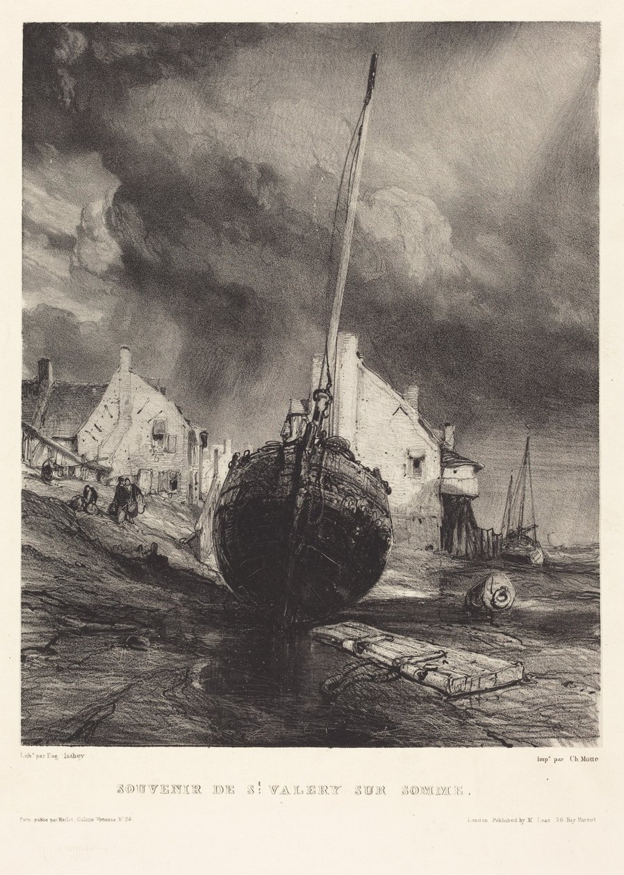 Minde om Saint-Valéry-sur-Somme af Eugene Isabey