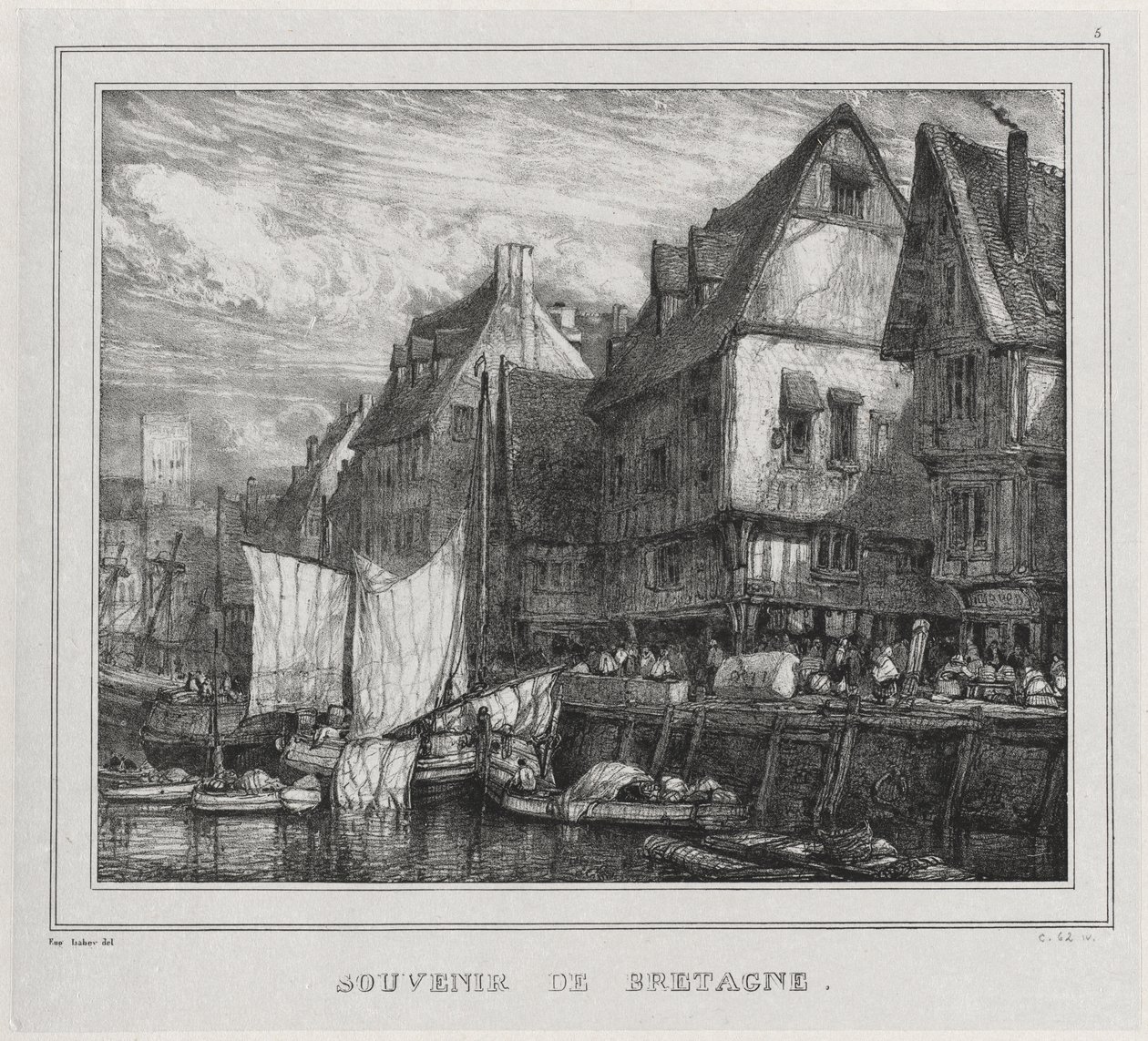 Souvenirs: Souvenir fra Bretagne, plade 5 af Eugene Isabey