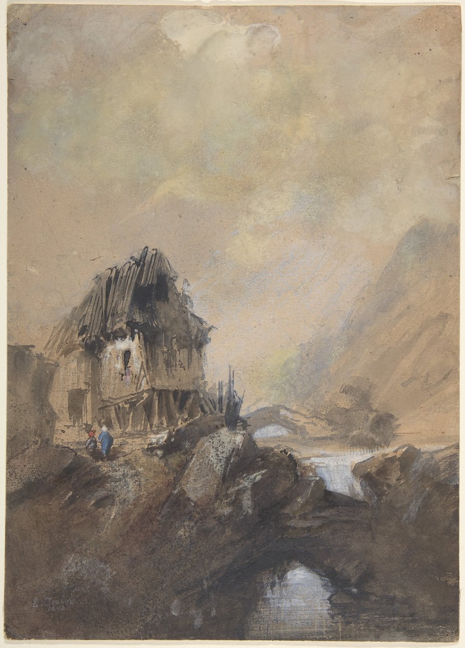 Landsby i Dieppe af Eugene Isabey