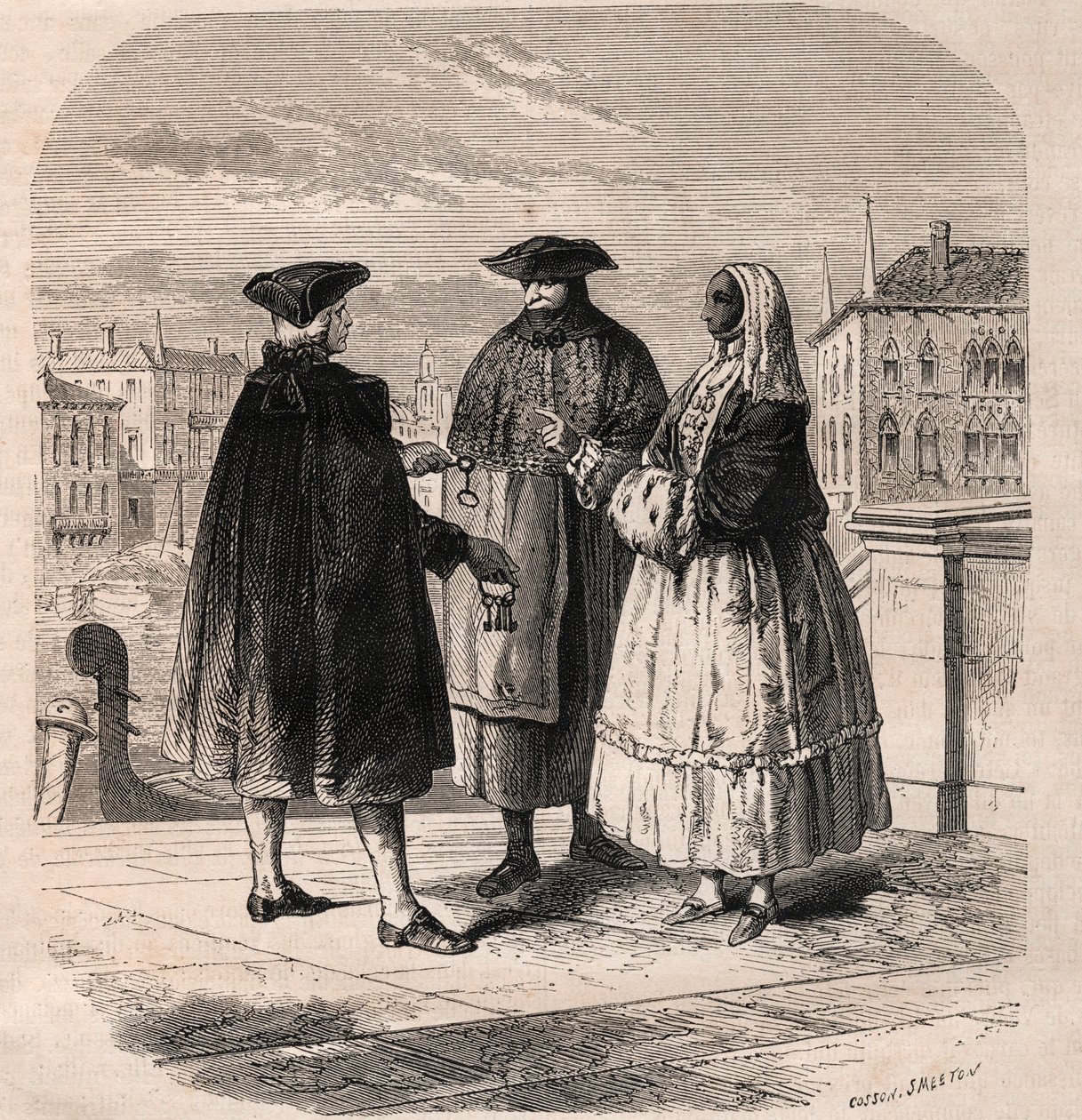 Lejeren af teaterlokalerne i Venedig - tegning af Viollat af Gaetano Zompini (1700-1778) - The Metiers of Venice af Eugene Joseph (after) Viollat