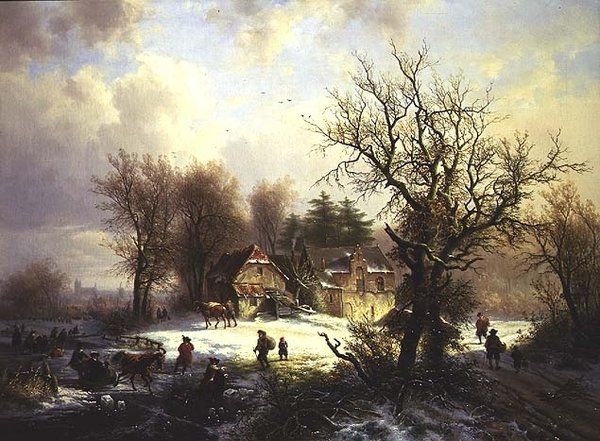 Vinterlandskab af Eugene Joseph Verboeckhoven