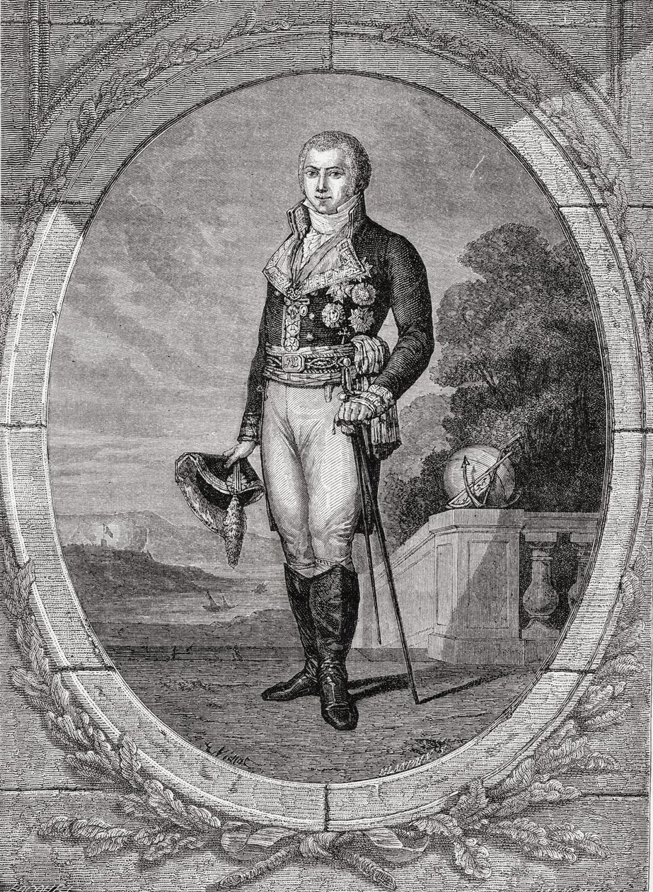 Manuel Godoy y Alvarez de Faria, graveret af Blanpain, fra "Histoire de la Revolution Francaise" af Louis Blanc (1811-82) af Eugene Joseph Viollat