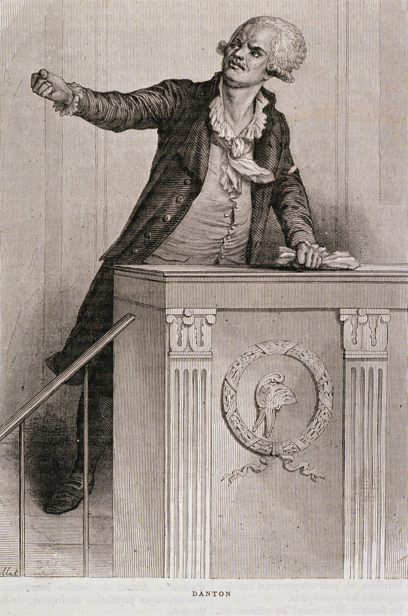 Portræt af Georges Jacques Danton (1759-94) (gravering) af Eugene Joseph Viollat