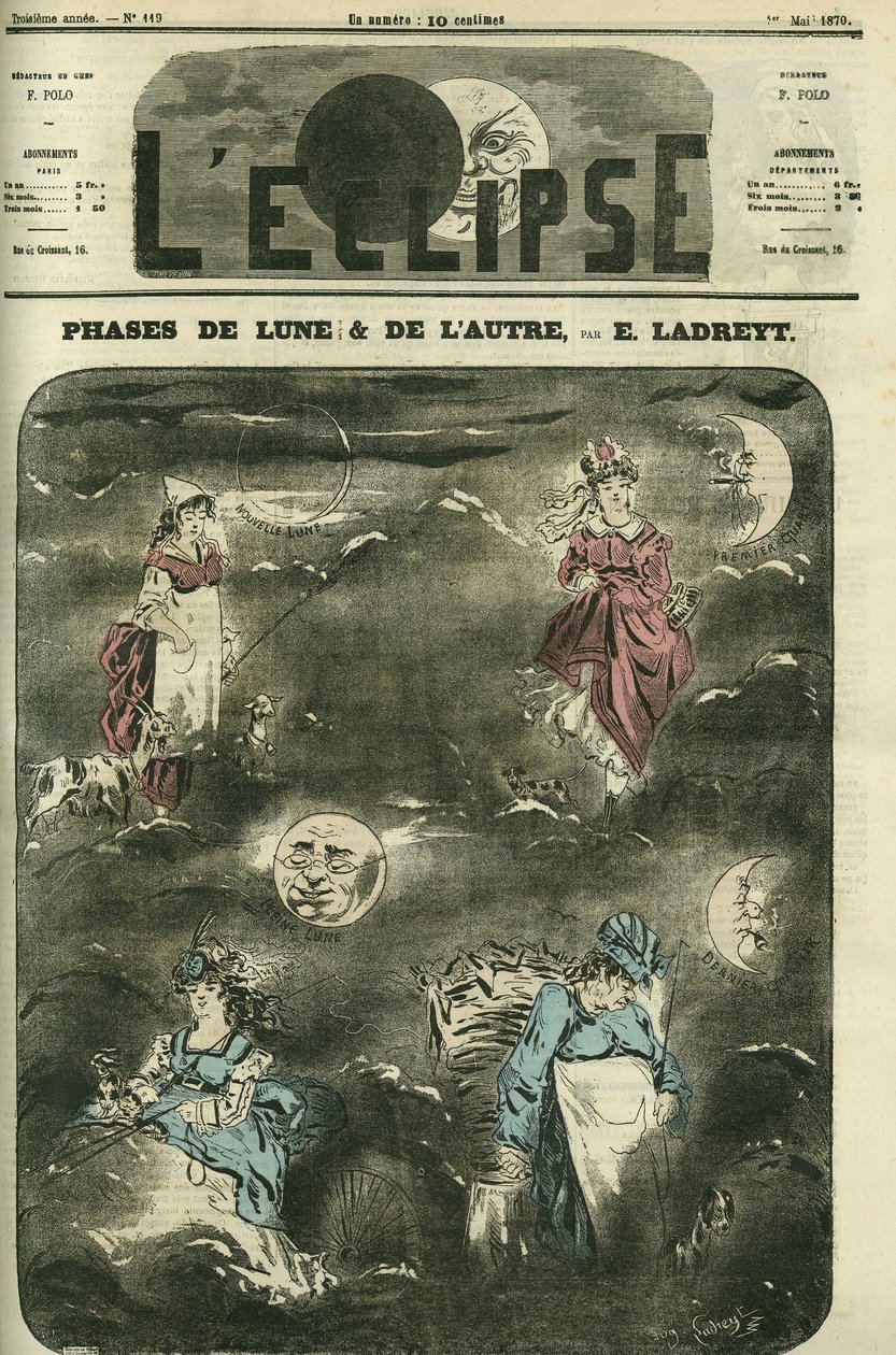 Månefasen og den anden, månens 4 faser, der repræsenterer de 4 sociale kategorier af kvinder. Cover i "" L