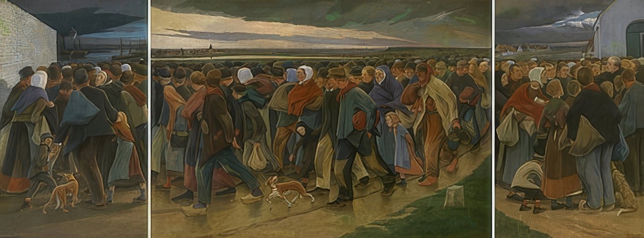 Emigranterne (triptykon). 1896 af Eugene Laermans