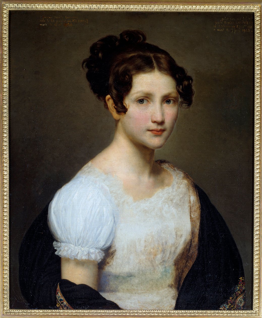 Portræt af Eugenie Pamela Lariviere, søster til maleren (1804-1824). Maleri af Eugene Lariviere (1801-1823) af Eugene Lariviere
