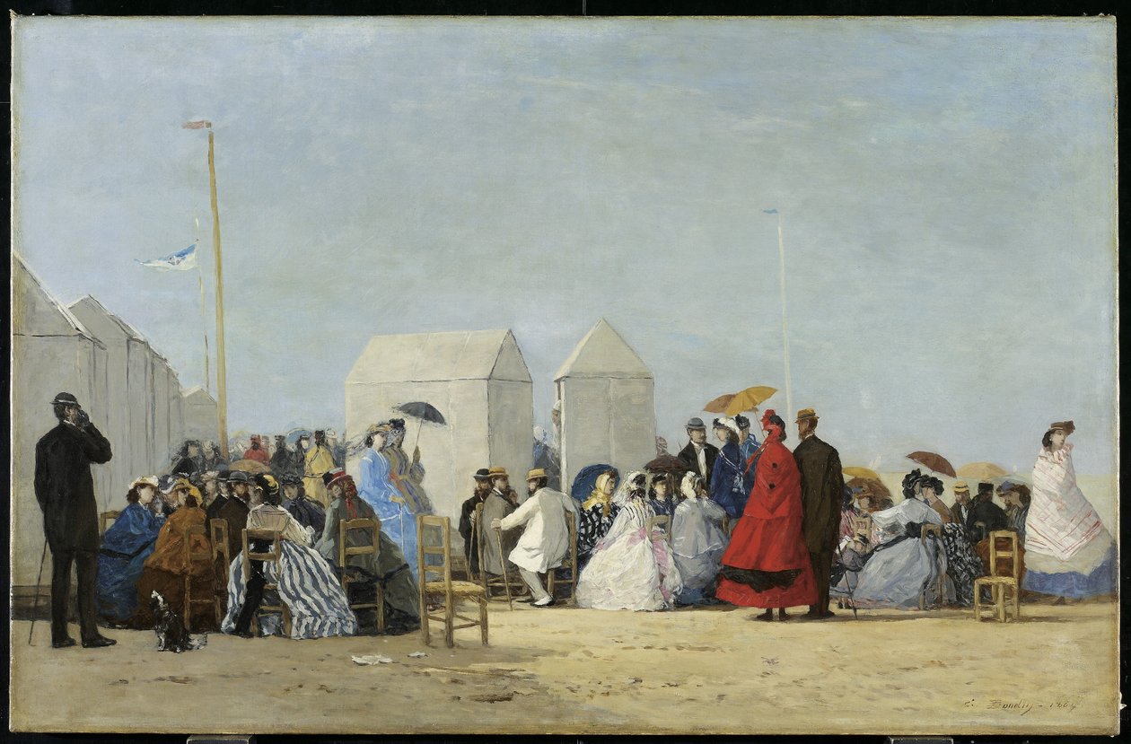 Strand nær Trouville, 1864 af Eugene Louis Boudin