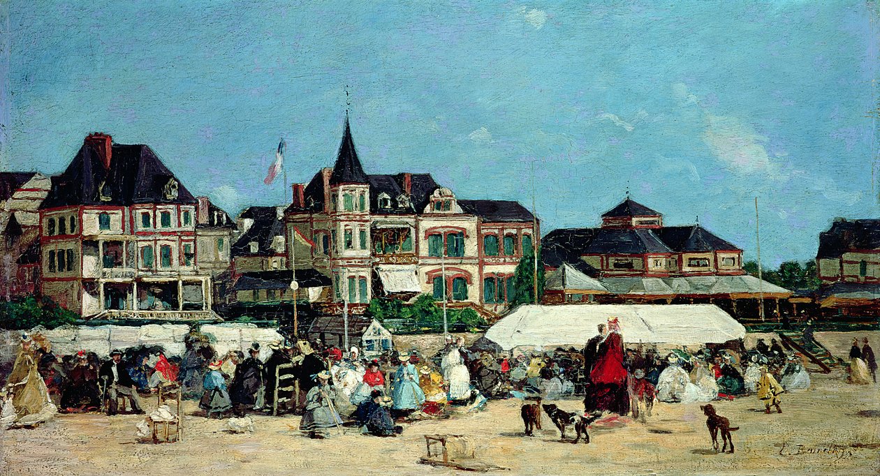 Trouville kasino af Eugene Louis Boudin