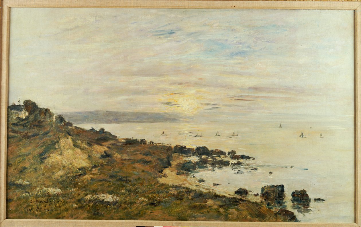 Cliffs at Benerville, Sunset, 1897 af Eugene Louis Boudin