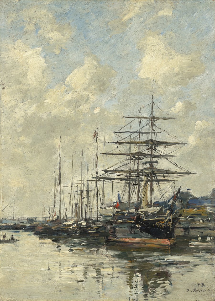 Deauville, bådbassinet, 1887 af Eugene Louis Boudin