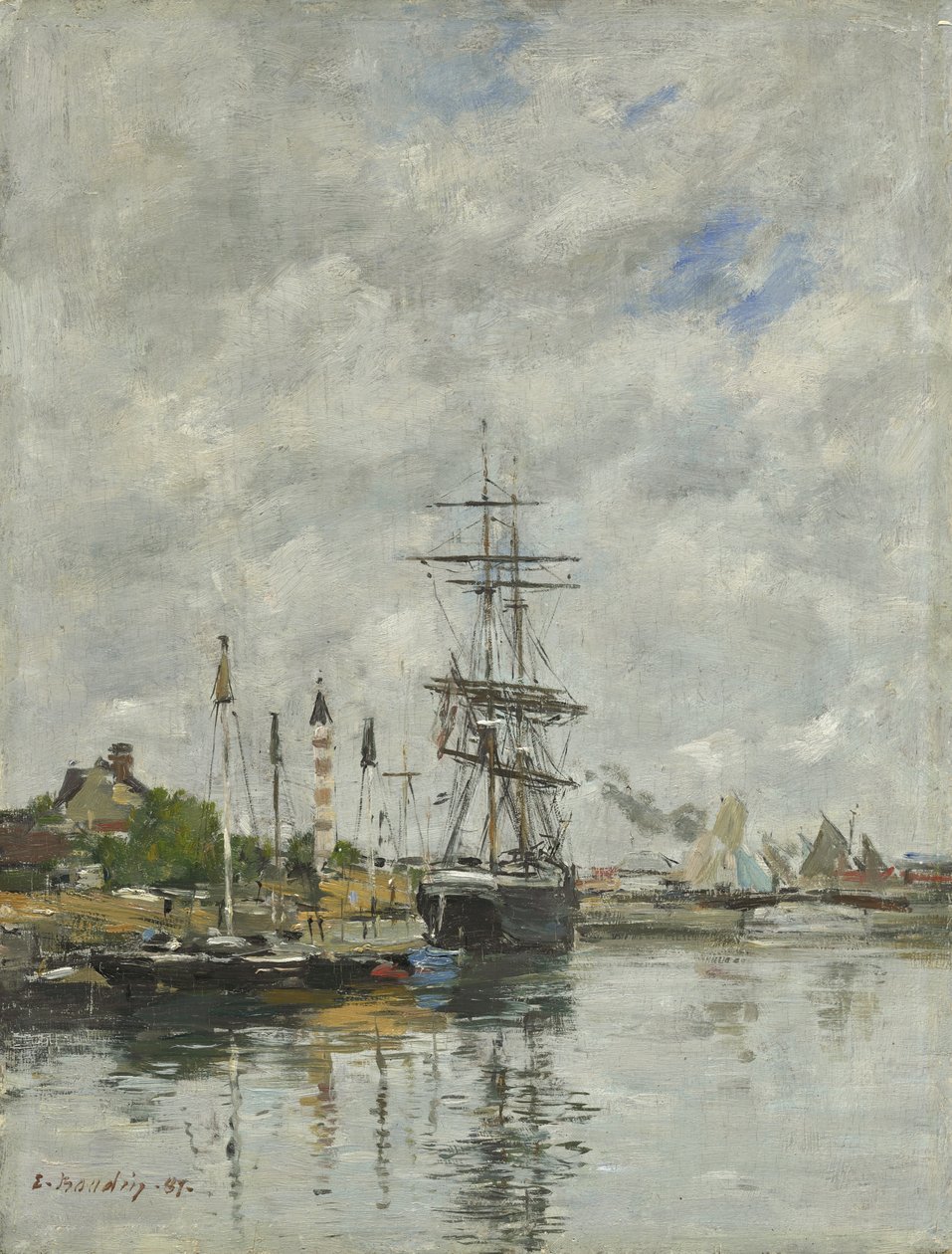 Deauville, bådbassinet, 1887 af Eugene Louis Boudin