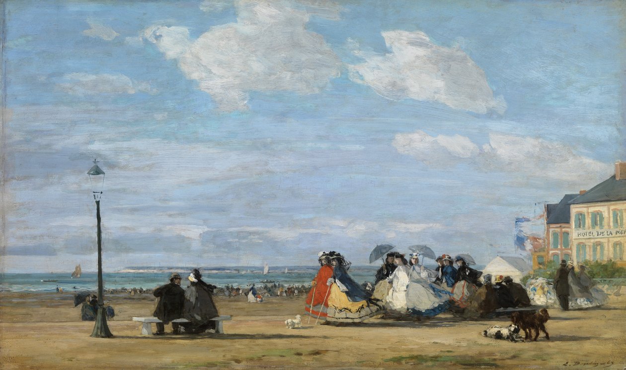 Kejserinde Eugenie (1826-1920) i Trouville af Eugene Louis Boudin