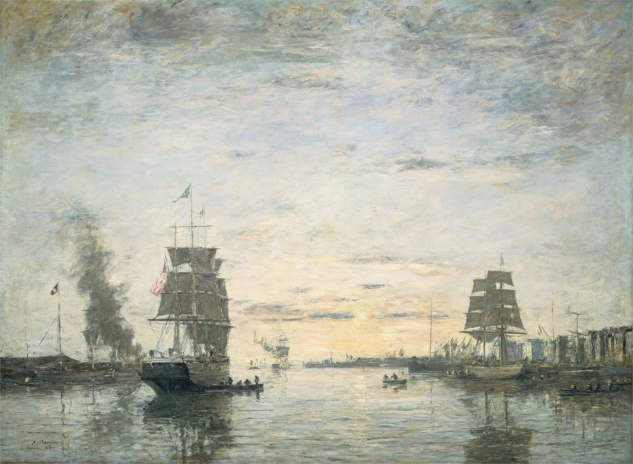 Indgang til havnen, Le Havre, 1883. af Eugene Louis Boudin