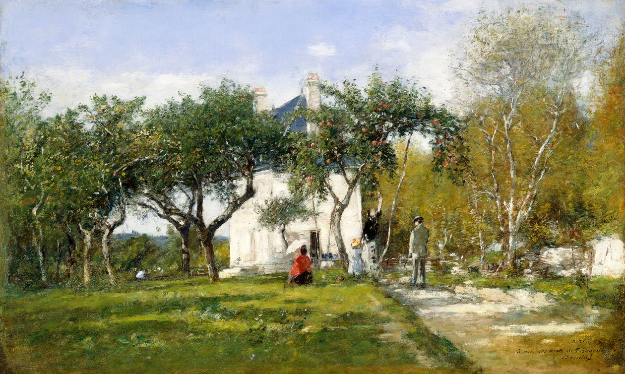 Fervaques, Monsieur Jacquettes have og hus, 1877 af Eugene Louis Boudin