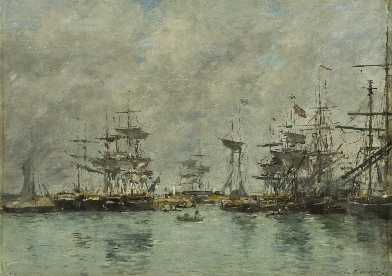 Havnescene af Eugene Louis Boudin