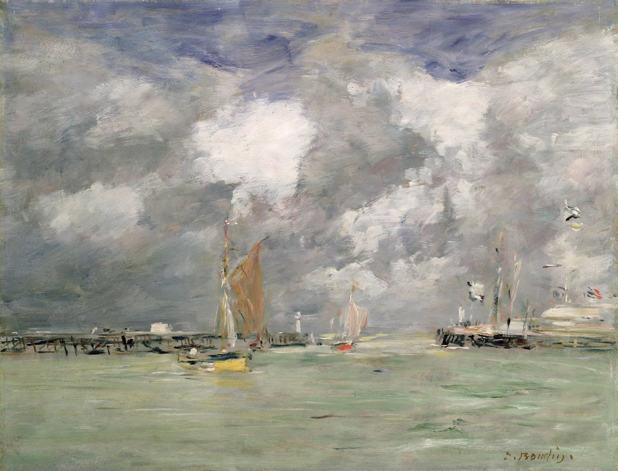 Højvande ved Trouville, ca. 1892-96 af Eugene Louis Boudin