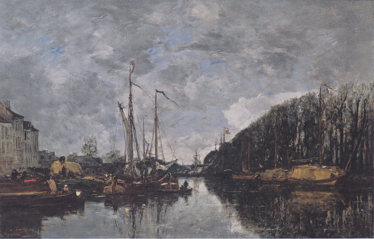 Kanal på Allèe Verte i Bruxelles af Eugene Louis Boudin