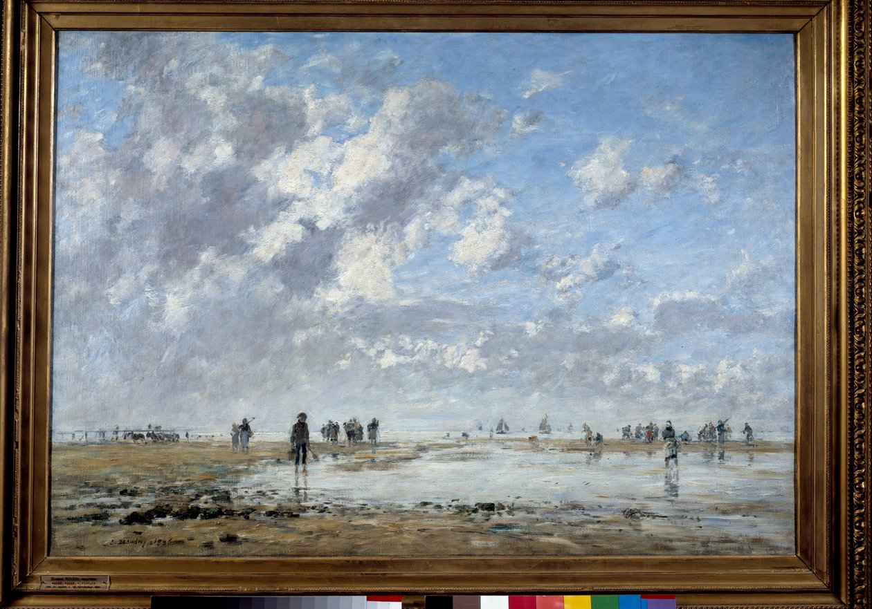 Lavvande ved Etaples Maleri af Eugene Louis Boudin (1824-1898) af Eugene Louis Boudin