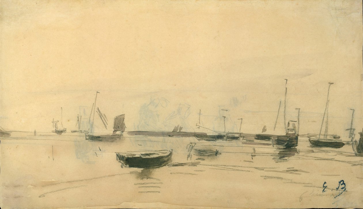 Marine Scene recto, 1870-85. af Eugene Louis Boudin