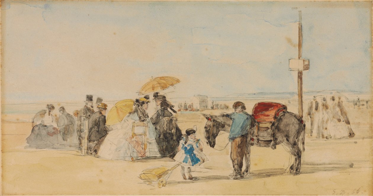 På stranden, 1866 af Eugene Louis Boudin
