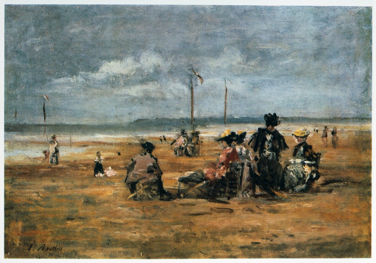 På stranden, 1880 af Eugene Louis Boudin