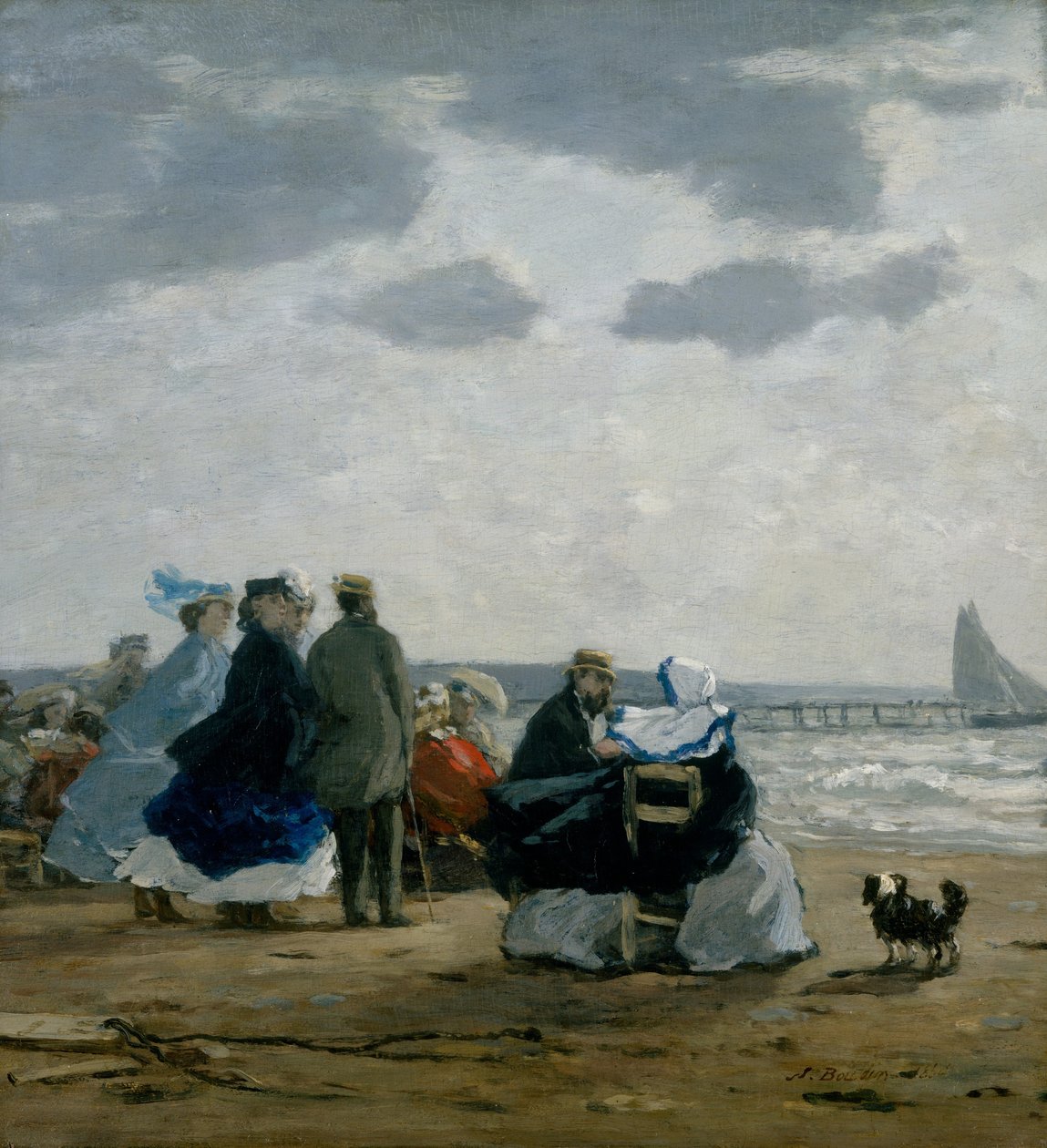 På stranden, Dieppe, 1864. af Eugene Louis Boudin