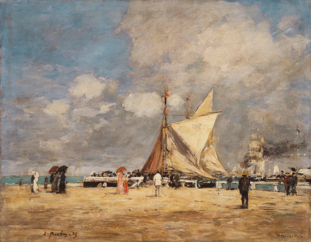 På molen, Deauville, 1889 af Eugene Louis Boudin
