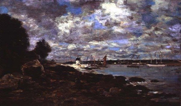 Plougastel-Daoulas (olie på lærred) af Eugene Louis Boudin