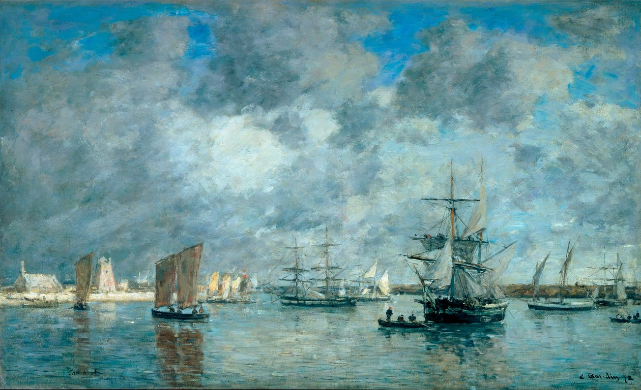 Havnen i Camaret-sur-Mer (Camaret-sur-Mer). Maleri af Eugene Boudin (1824-1898) af Eugene Louis Boudin