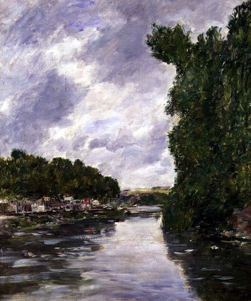 Flod nær Abbeville af Eugene Louis Boudin