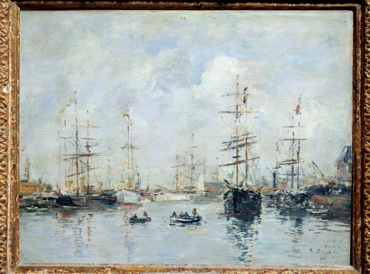 Sejlbåde ved havnen, Deauville i 1896 Maleri af Eugene Louis Boudin (1824-1898) 1896 Søn. 0,26 X 0,35 m Lyon, musee des Beaux Arts af Eugene Louis Boudin