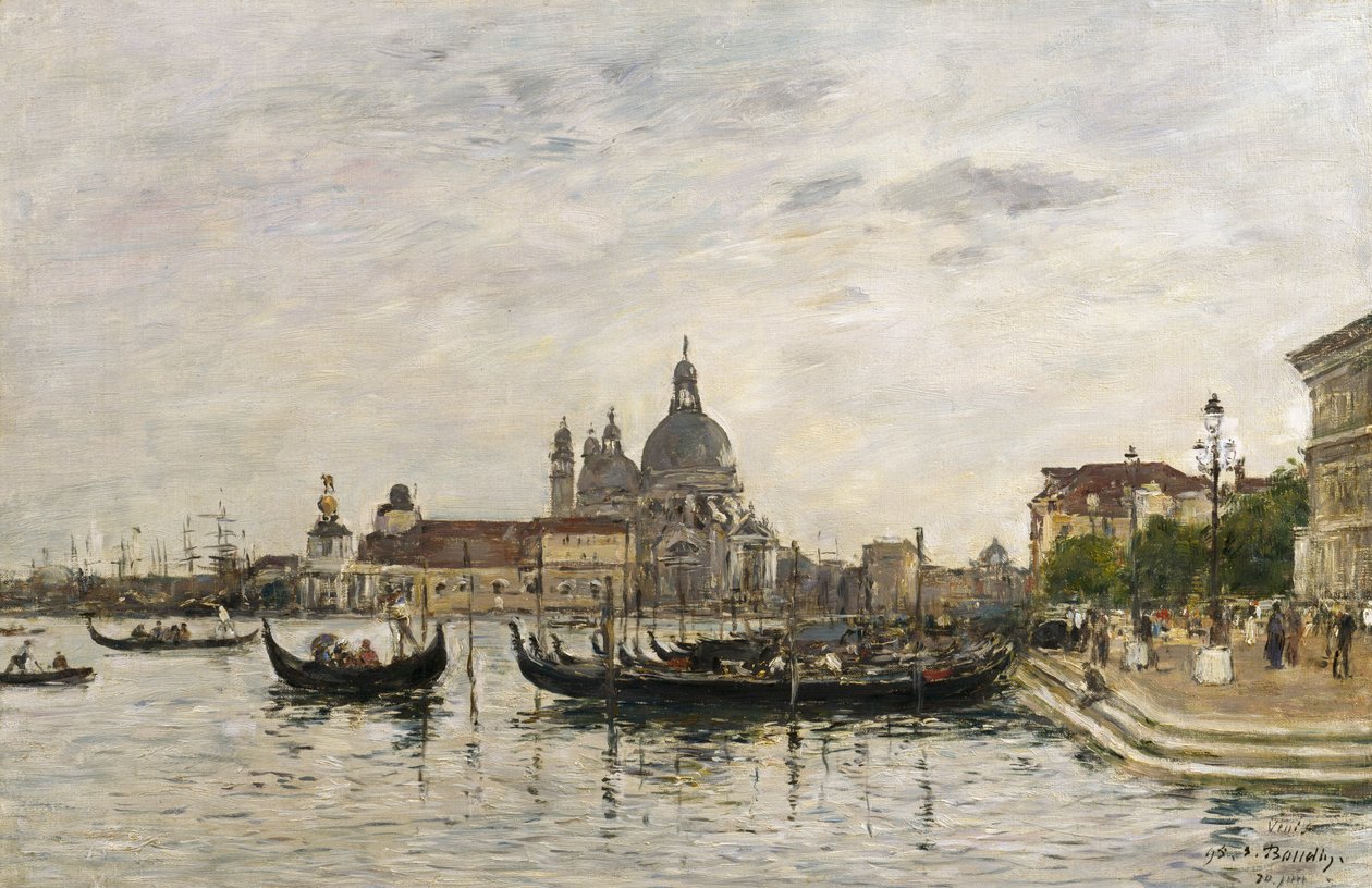 Santa Maria della Salute og Dogana, Venedig af Eugene Louis Boudin