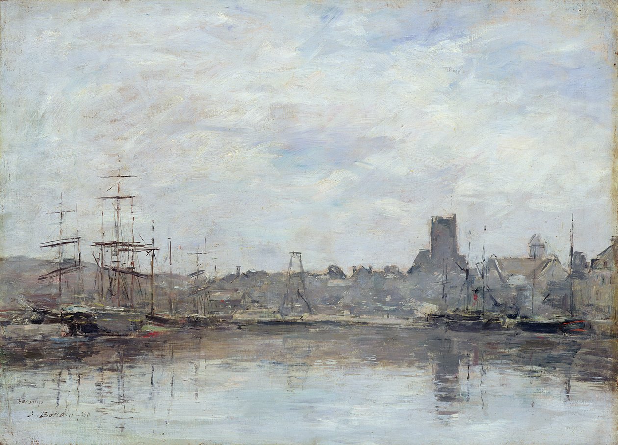 September morgen: Havnen i Fecamp af Eugene Louis Boudin