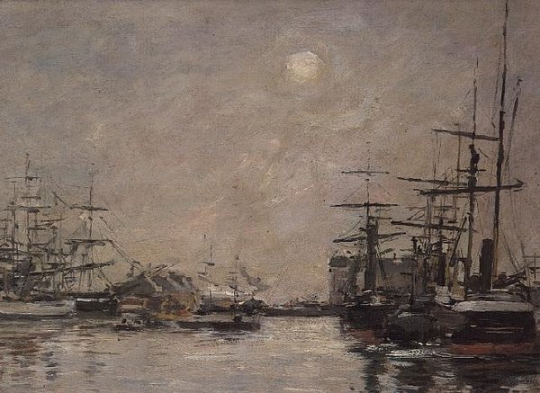 The Basin of the Barre, Le Havre af Eugene Louis Boudin