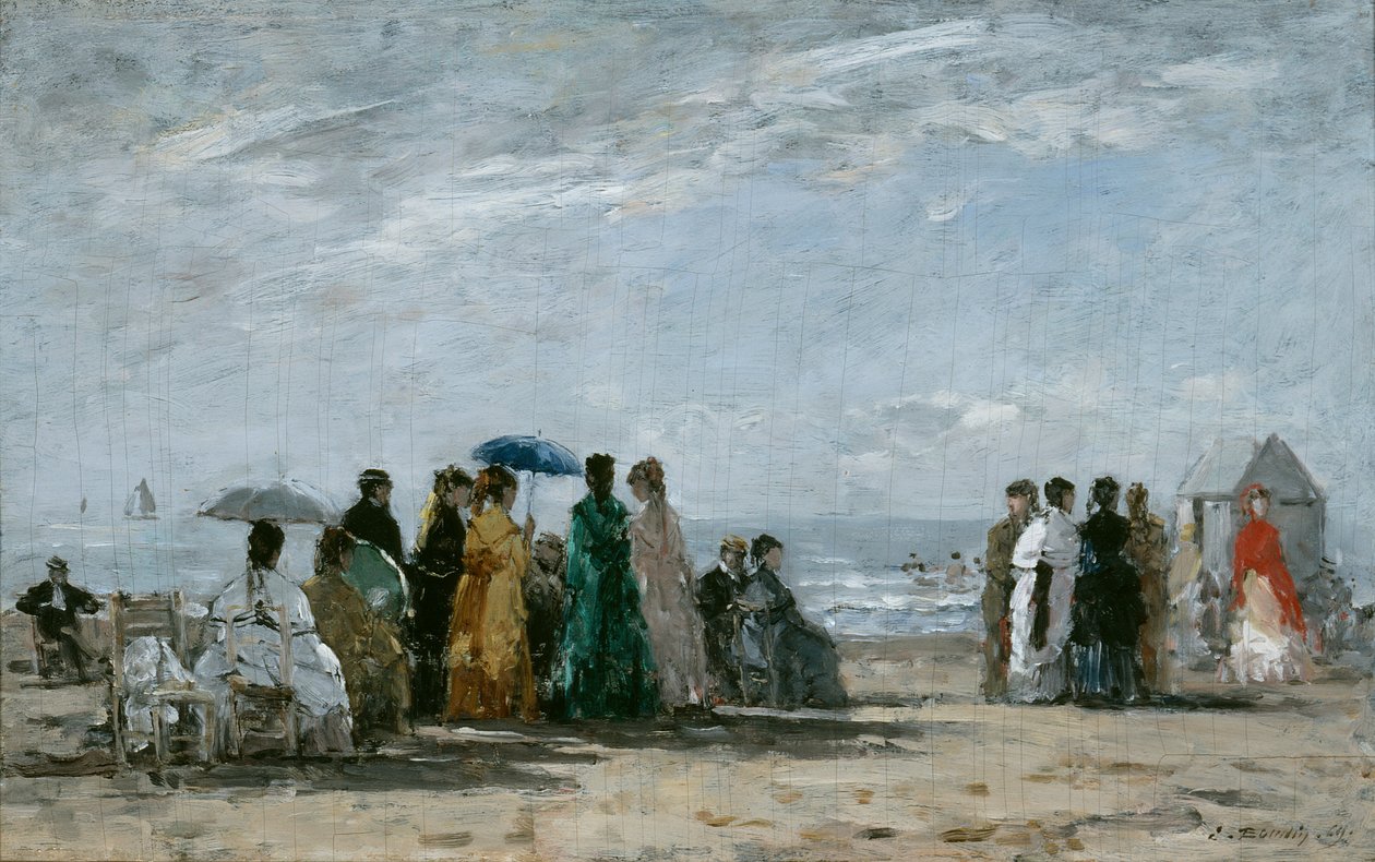 Stranden ved Trouville af Eugene Louis Boudin