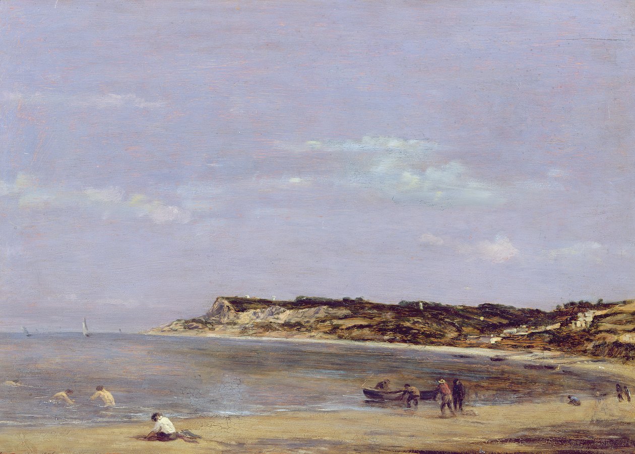Kysten ved La Heve, 1856 af Eugene Louis Boudin