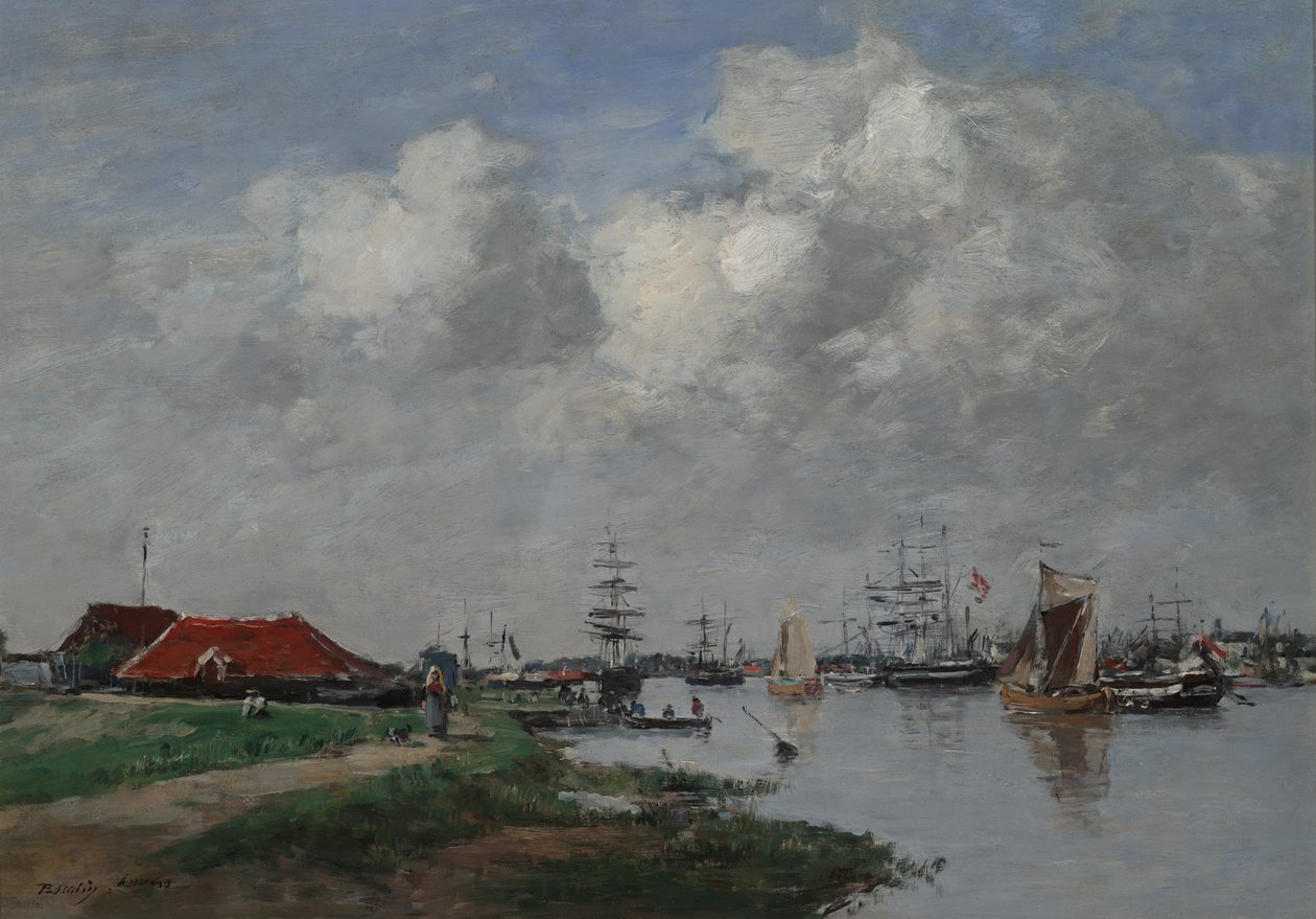 Escaut-floden i Antwerpen, ca. 1871-74 af Eugene Louis Boudin