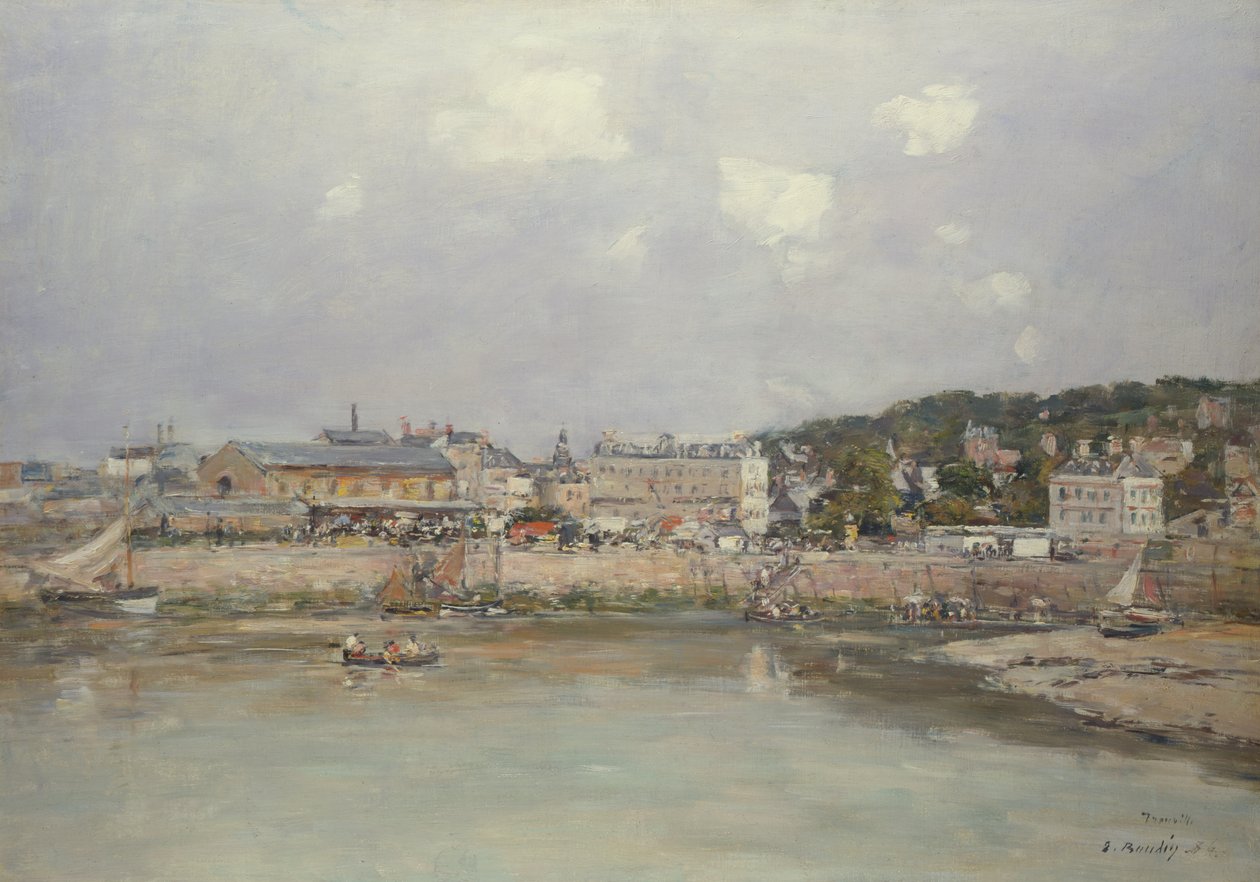 Havnen i Trouville, 1884 af Eugene Louis Boudin