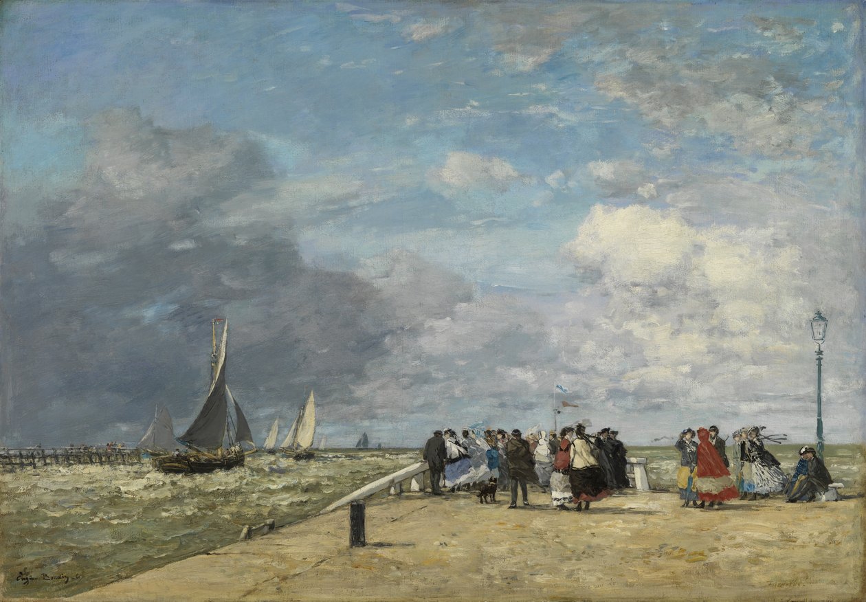 Anløbsbroen ved Trouville af Eugene Louis Boudin