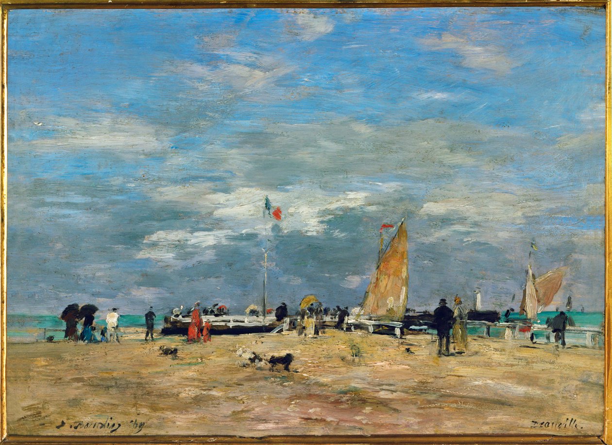 Anløbsbroen i Deauville af Eugene Louis Boudin