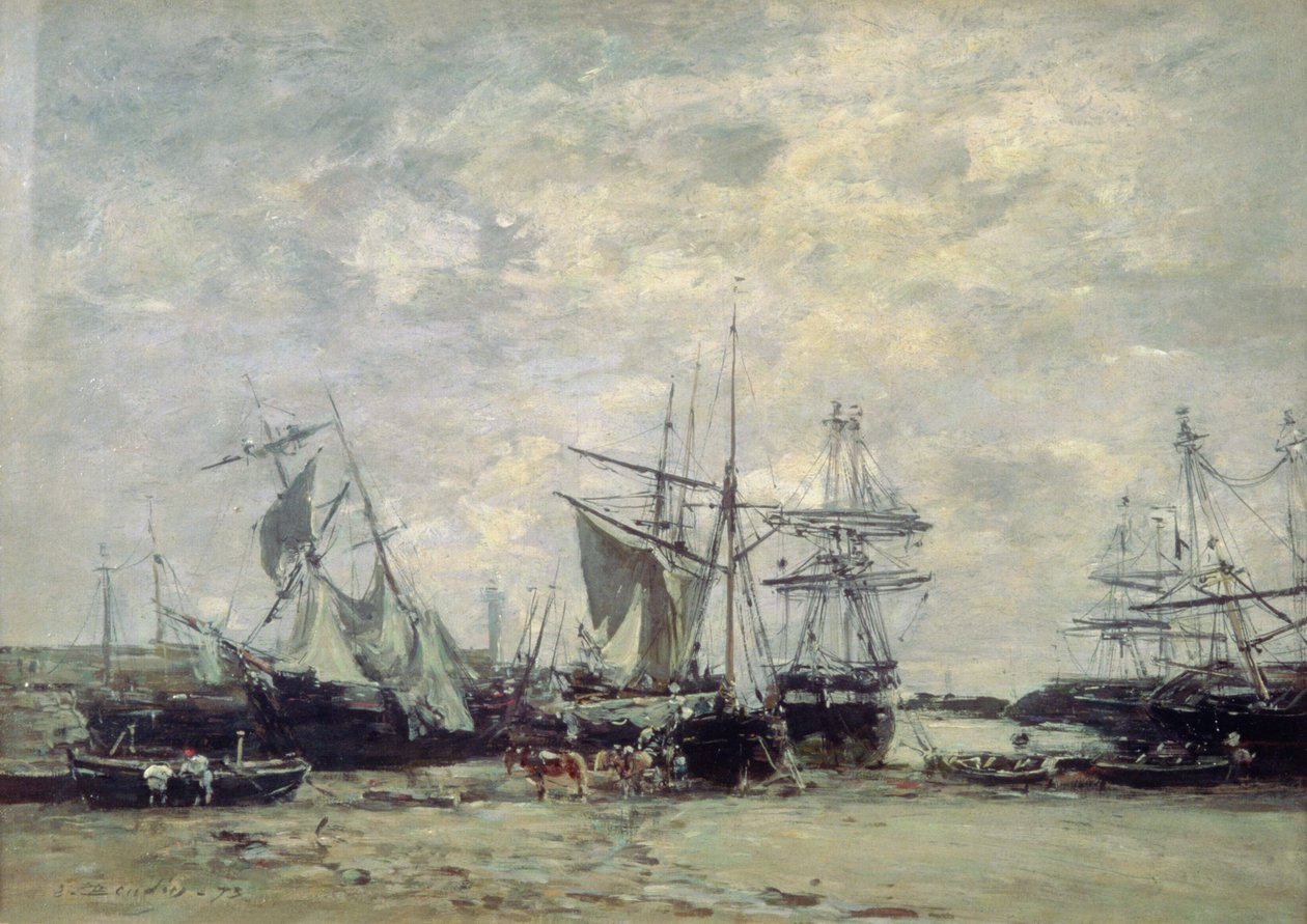 Portieux havn, 1873 af Eugene Louis Boudin
