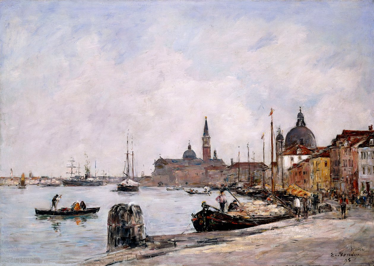 Kajen på Giudecca, Venedig, 1895 af Eugene Louis Boudin