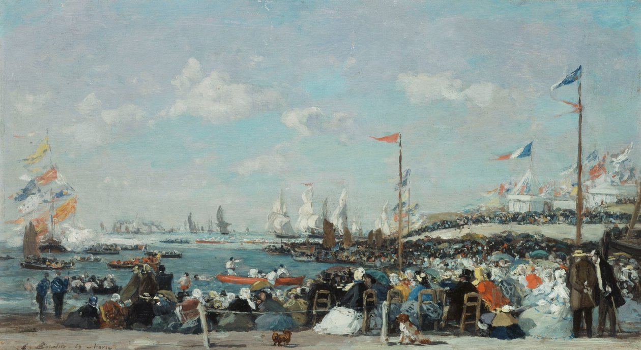 Regattaen i Le Havre, 1869 af Eugene Louis Boudin
