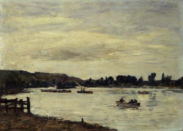 Seinen nær Rouen af Eugene Louis Boudin