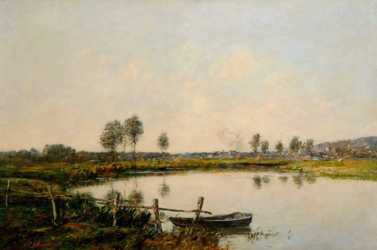 Vandengene i Deauville, Frankrig (olie på lærred) af Eugene Louis Boudin