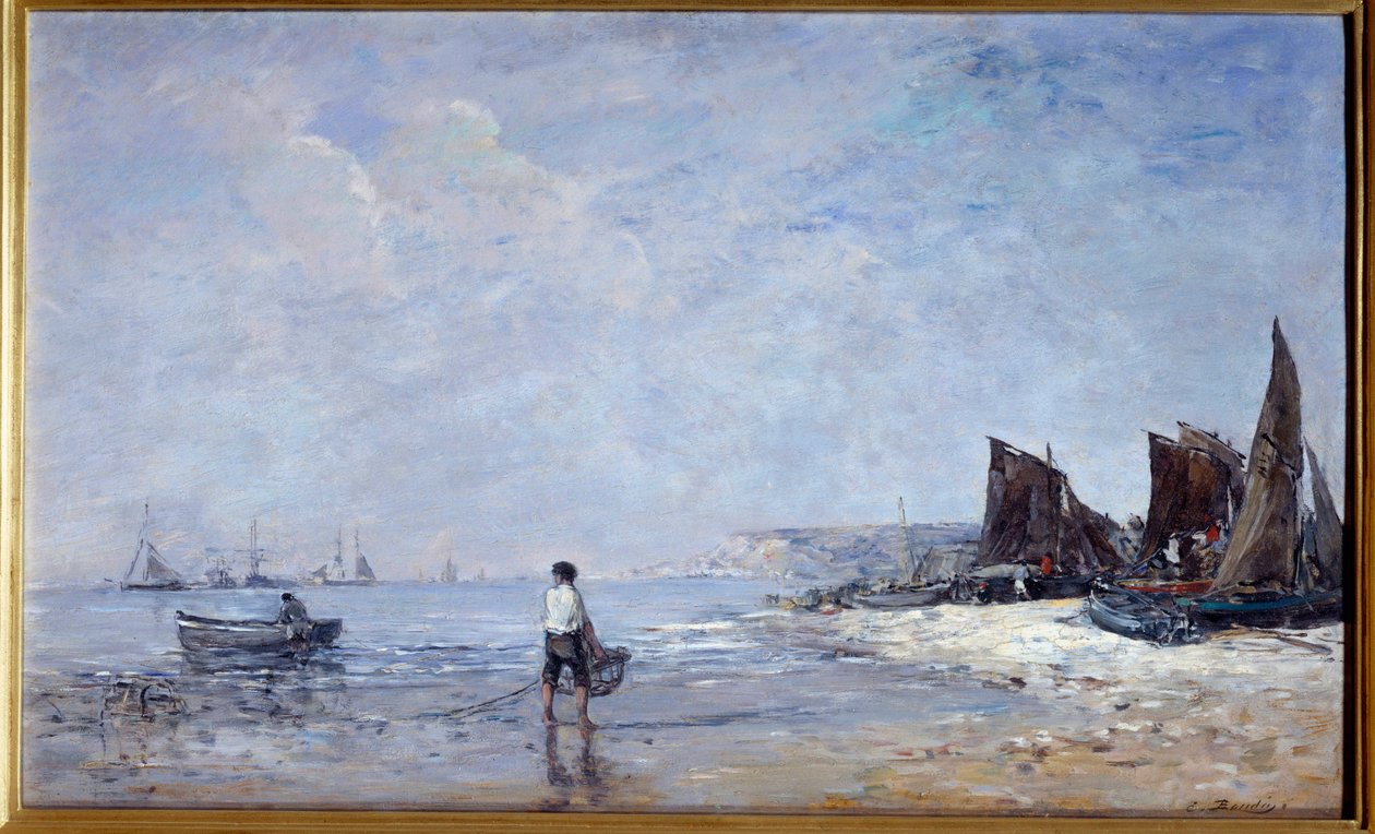 Fiskeren Maleri af Eugene Louis Boudin (1824-1898) 1800-tallet søn. 0,35x0,57 m Rouen, Musee des Beaux Arts af Eugene Louis Boudin