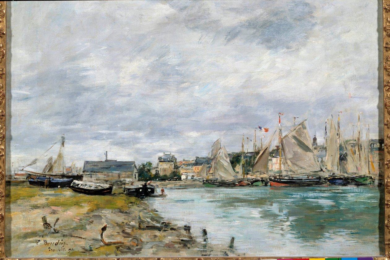 Havnen i Trouville. Maleri af Eugene Louis Boudin (1824-1898) af Eugene Louis Boudin