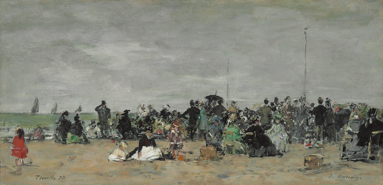 Trouville Beach, 1874 af Eugene Louis Boudin
