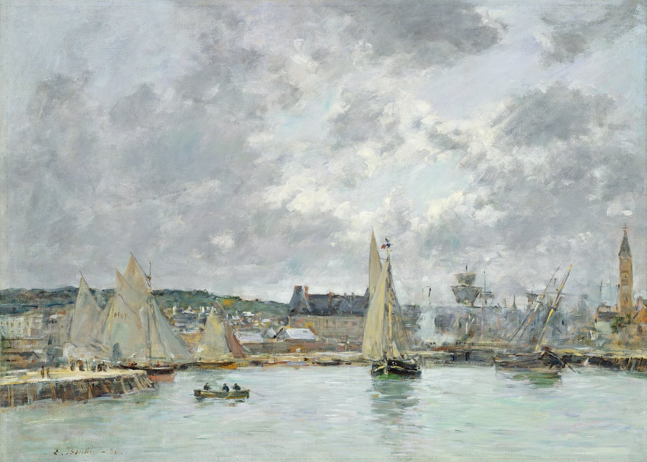 Trouville Havn, 1880 af Eugene Louis Boudin